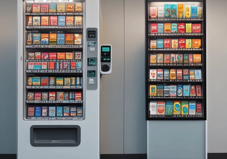 A vending machine placed in a cozy nursing home lounge area.