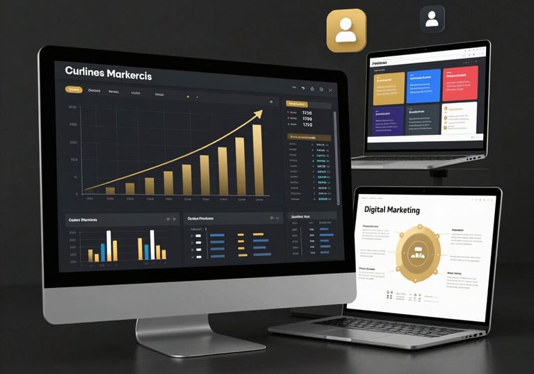 Close-up of a well-designed website homepage on a desktop screen.