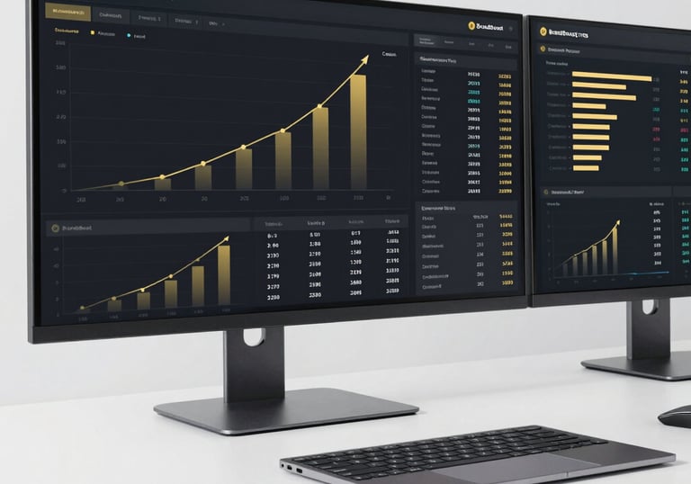 Close-up of a laptop screen showing a successful Google Ads campaign dashboard.