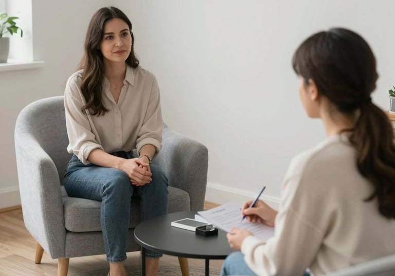 A professional lawyer consulting with a client in a cozy office.