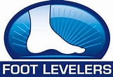 Logo with a stylized foot above the Foot Levelers name in a clean, simple design