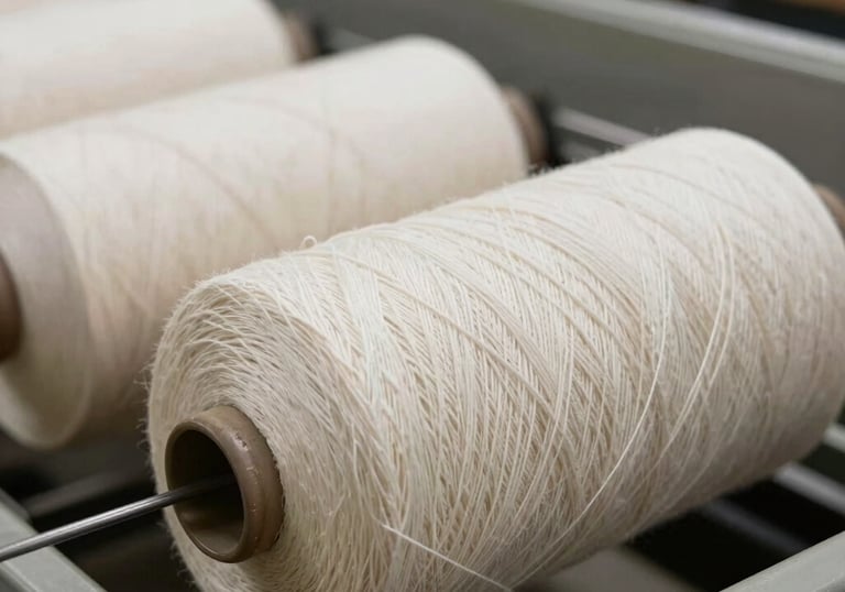 Artisan hands carefully winding hand knitting yarns, highlighting the softness and quality of the fibers.