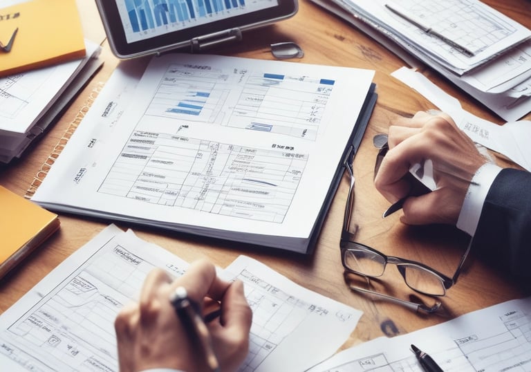 A confident entrepreneur discussing financial strategy with a consultant in a modern office.