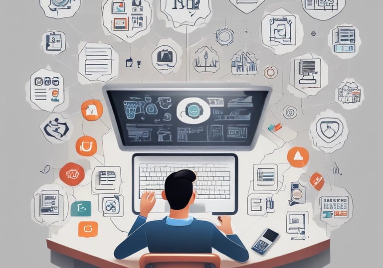 A team brainstorming influencer campaign strategies around a laptop in a modern office.