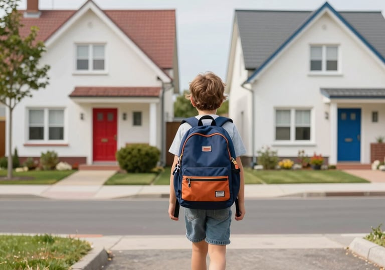 a man riding a skateboard down a street next to tall buildings