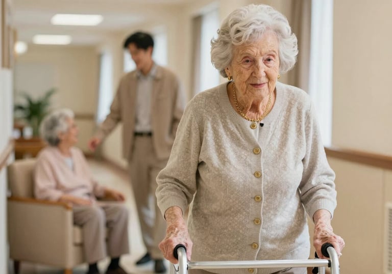 a man riding a skateboard down a street next to tall buildings