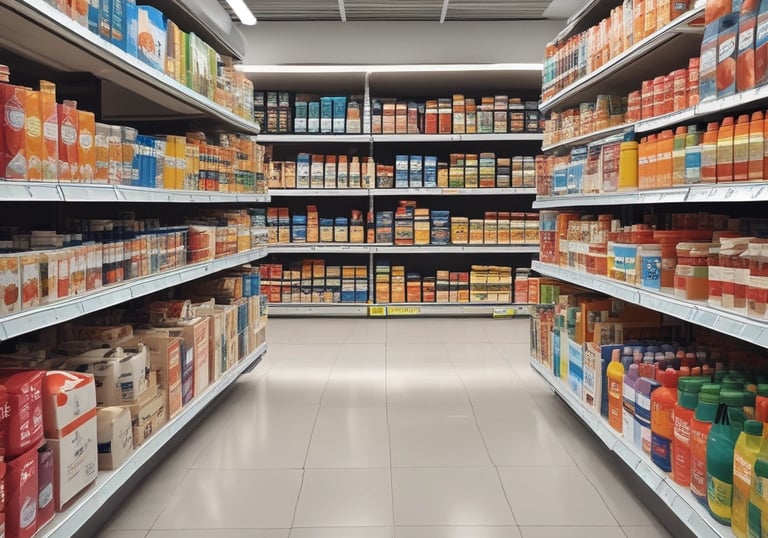Close-up of hands loading boxes labeled with various FMCG brands onto a delivery truck.