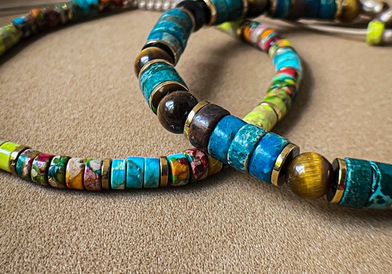 pulseras de jaspe de colores