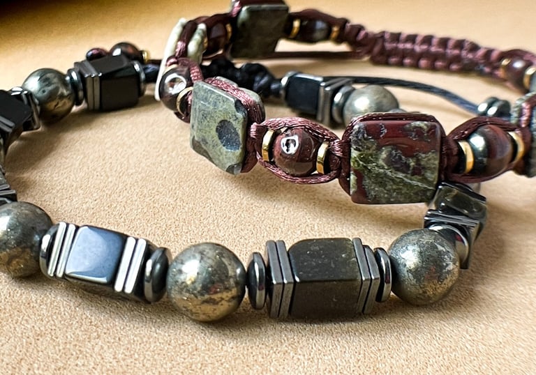 pulseras de obsidiana y ojo de tigre