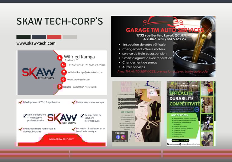 Réalisations visuel de skaw tech-corp's pour ces clients
