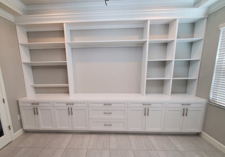custom built-in cabinets with shelving