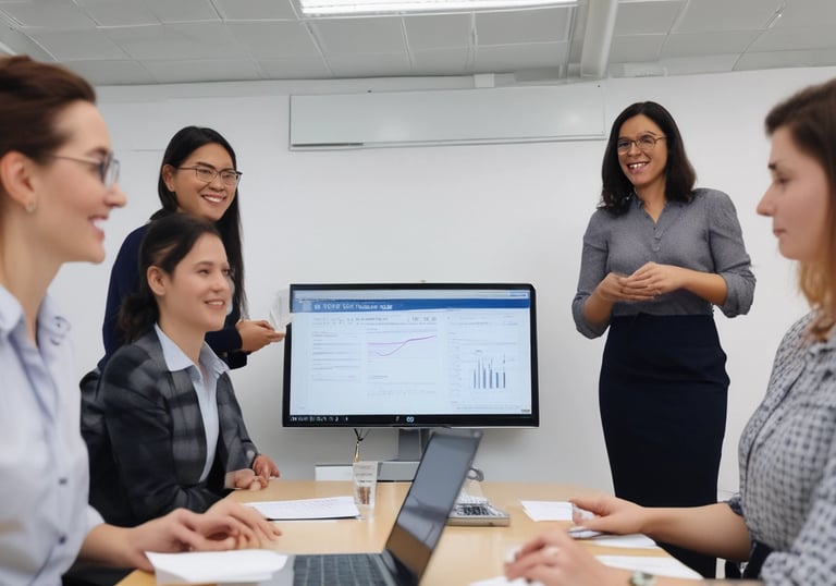 A laptop displaying a webpage titled 'Unlocking the Future of Finance with Ljubljana' is positioned on a wooden table. Surrounding the laptop are green plants, a stack of books, a black object, and a white mug with the word 'webflow' printed on it. The setting appears to be a comfortable workspace or home office.