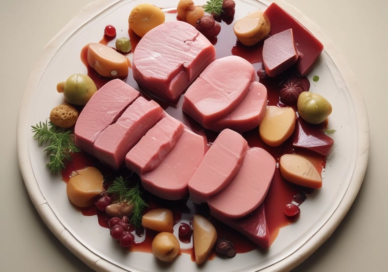A picturesque farm with ducks roaming freely in a green field.