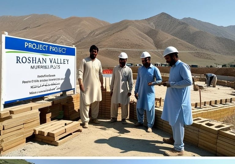 a group of men standing around a sign