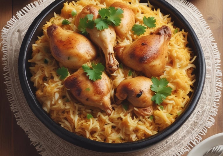 A variety of Indian dishes are arranged on a dark rustic table. The spread includes colorful and flavorful looking food, such as curries, grilled vegetables, and rice, garnished with fresh herbs.