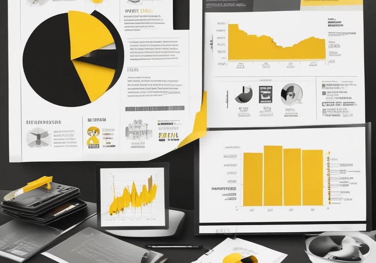 A modern office setting with data analysis tools.