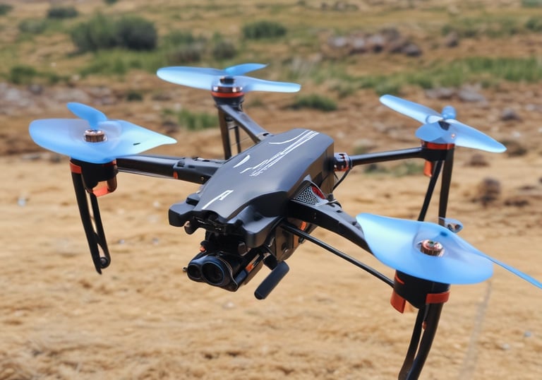 A close-up of a robust drone frame showcasing its durability and design features.