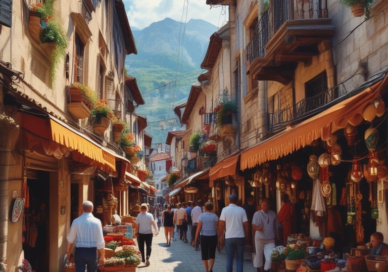 Tourists engaging with local communities in a cultural festival.