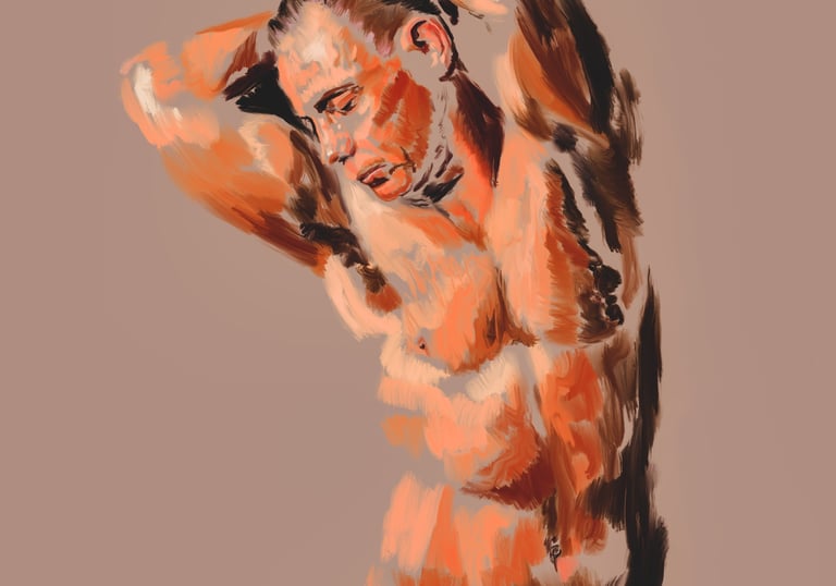 Adam (2020) digital oil paint