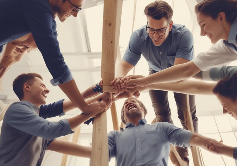 a man riding a skateboard down a street next to tall buildings