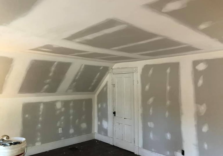 Drywall over popcorn ceiling texture in Ludlow MA