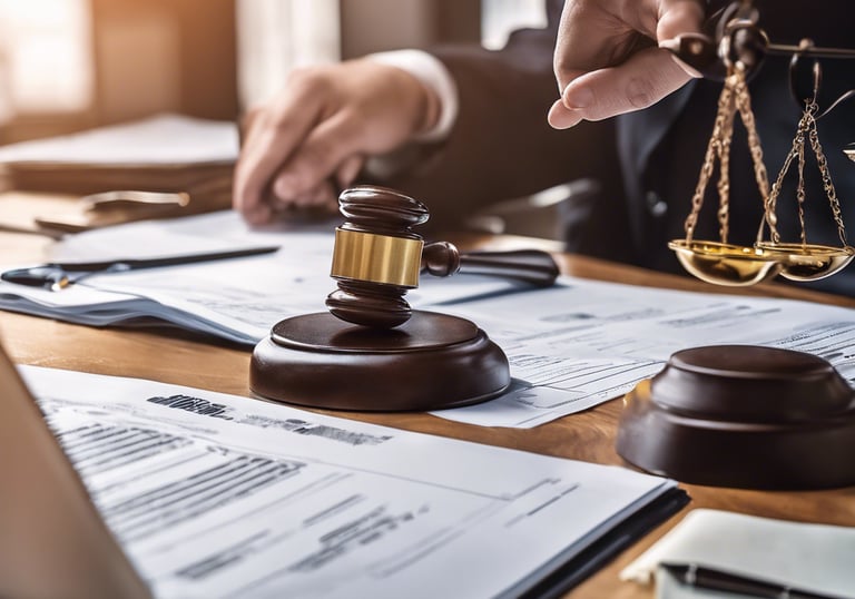 a man riding a skateboard down a street next to tall buildings