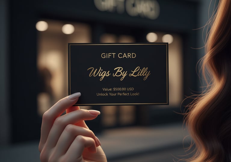 a woman holding a gift card with a gift card