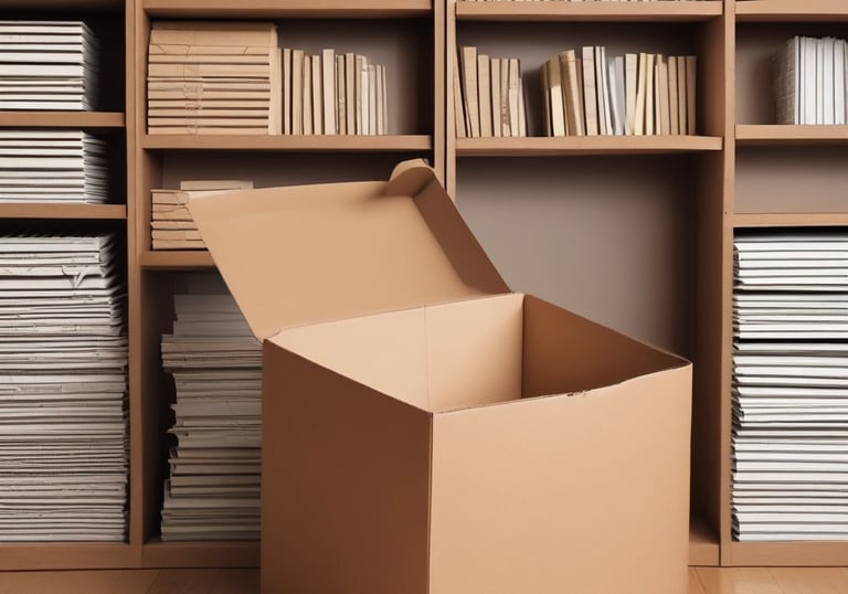 caja de cartón para archivar documentos