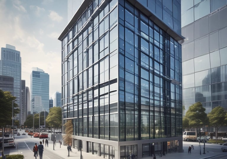 A sleek smartphone with a metallic finish stands upright on a table alongside a modern smartwatch, wireless earbuds, and a glowing antique-style bulb. The scene is set against a dark background, emphasizing the shiny surfaces and elegant technology.