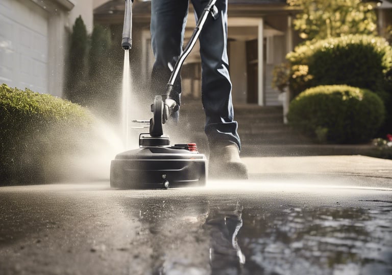 man cleaning white building