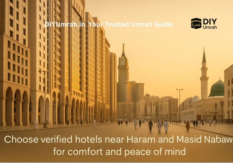 BRN-verified Umrah hotels near the Haram and Masjid Nabawi