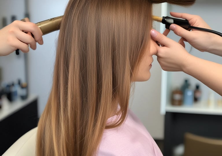 cabello mujer liso con mechas
