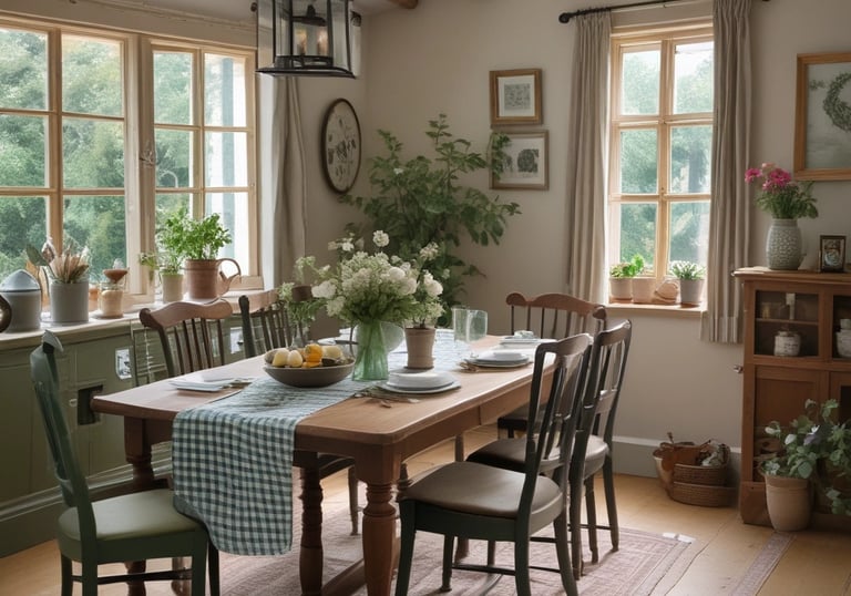 A flat lay of aprons and t-shirts with creative, sustainable branding.