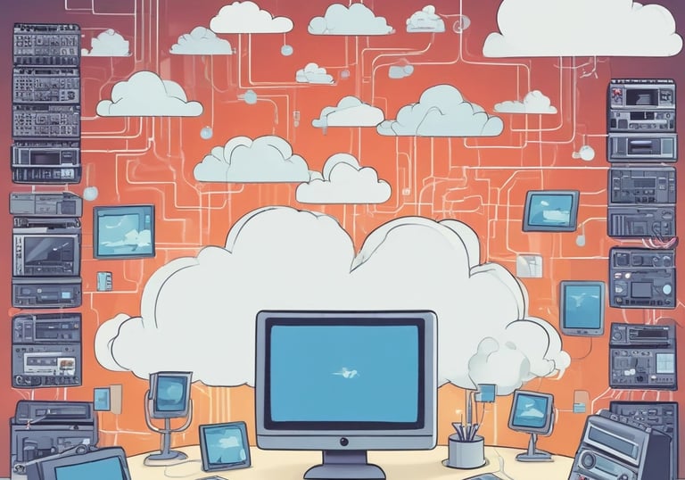 A vintage typewriter is displaying a sheet of paper with the words 'EDGE COMPUTING' typed in bold letters. The typewriter features a dark green body and metal components, set against a soft white background.