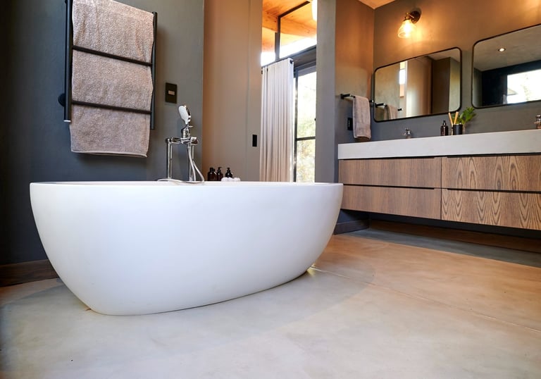 Colour Hardener Stone by Tswanacrete — elegant, resilient cement-based floor finish for seamless interiors