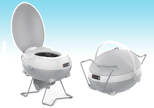 Portable Dry Flush Toilet with Carry Handle