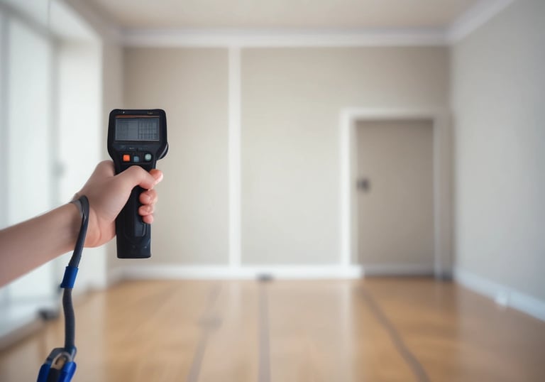 A modern architectural interior with sweeping, curved beams creating an open and spacious atmosphere. The area is dominated by sleek staircases and transparent glass railings, all in a monochromatic scheme. The design is minimalistic and emphasizes clean lines and geometric shapes.