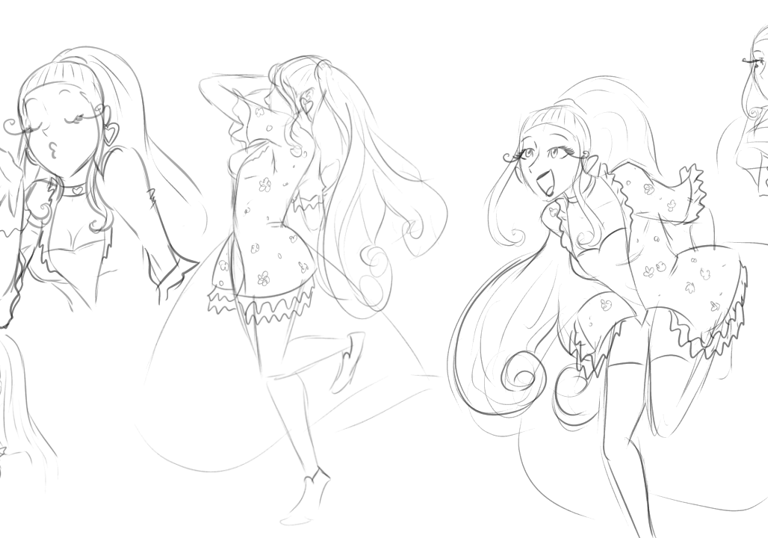 young woman in a variety of poses