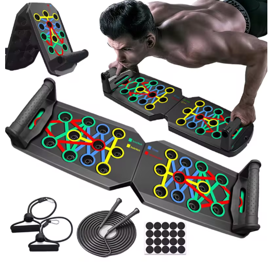 a man doing push ups on a board game