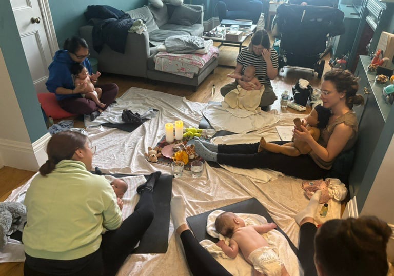 Group of parents during a class