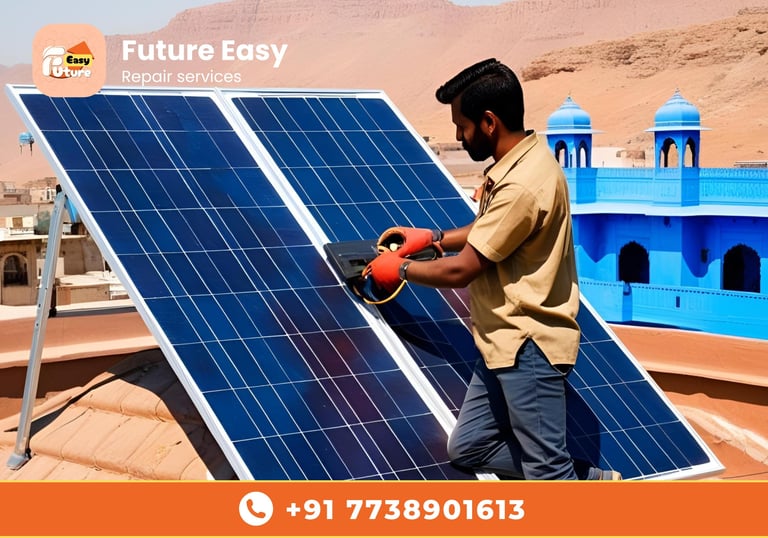 Future Easy technician working on solar panels