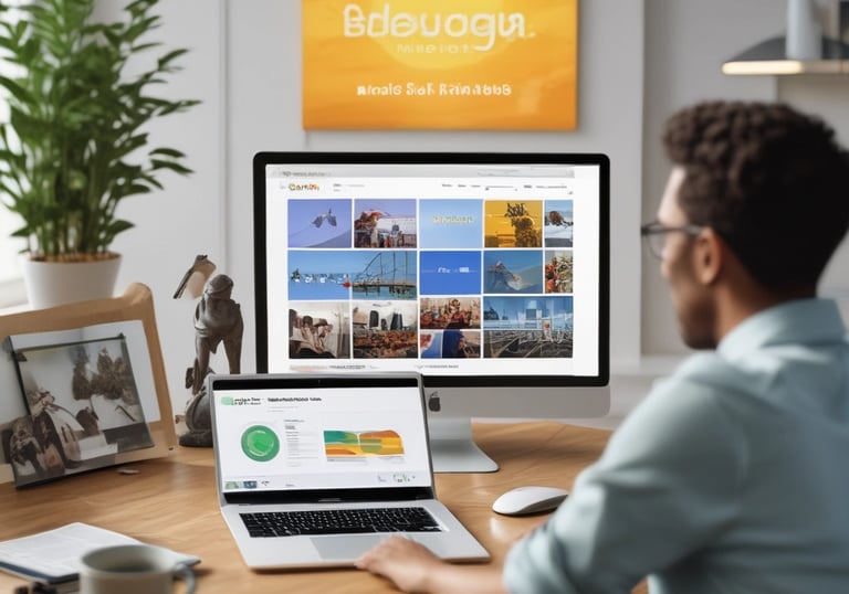 Sunset over a solar energy plant, highlighting the harmony between technology and nature.