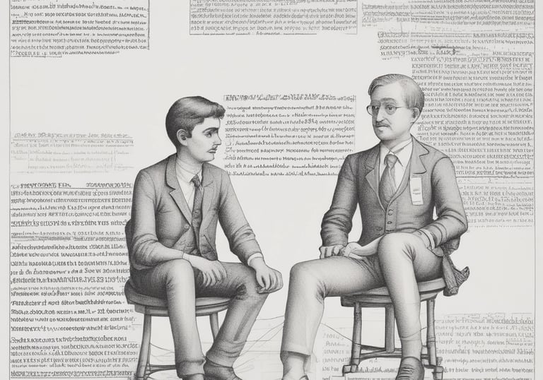 Elegant black and gold themed consultation meeting scene with focused professionals.