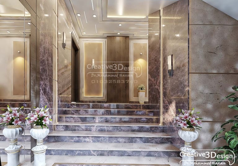 تصميم مميز لمدخل عمارات سكنية