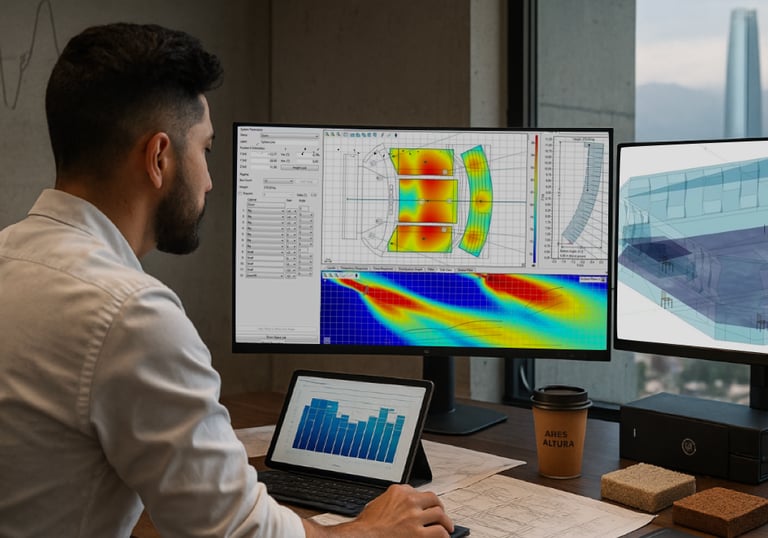 Modelo acústico 3D, simulación acústica