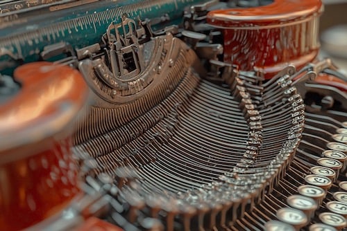 Closeup of old typewriter
