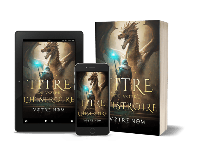 Couverture professionnelle pour un roman de fantasy, mettant en avant un design immersif