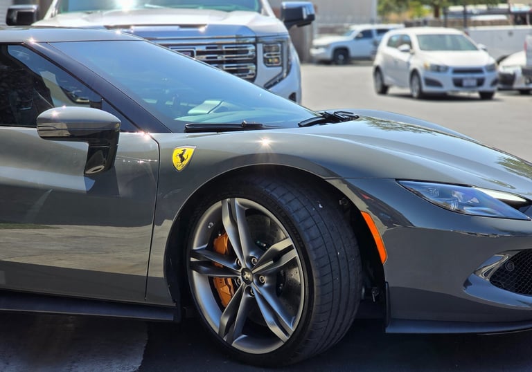 Ferrari covered with paint protection.