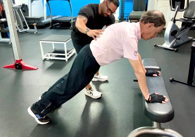 man getting personal training session