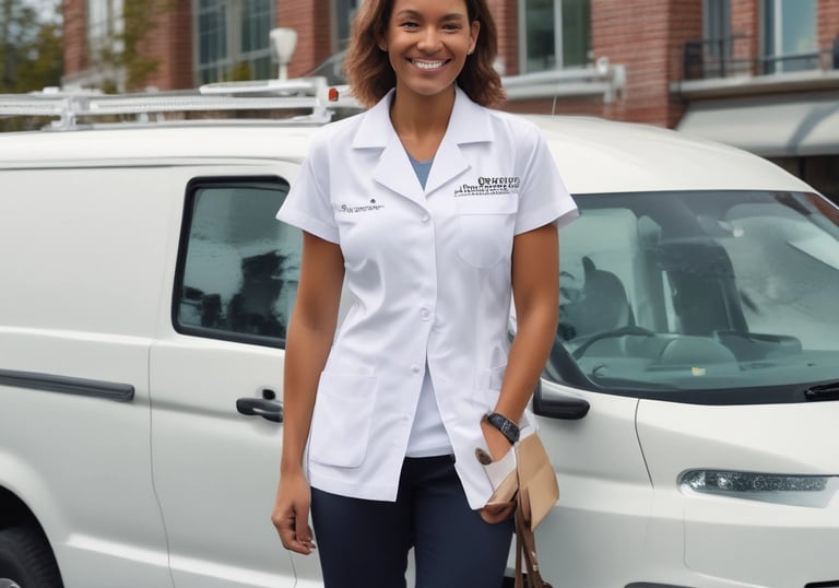 a man riding a skateboard down a street next to tall buildings